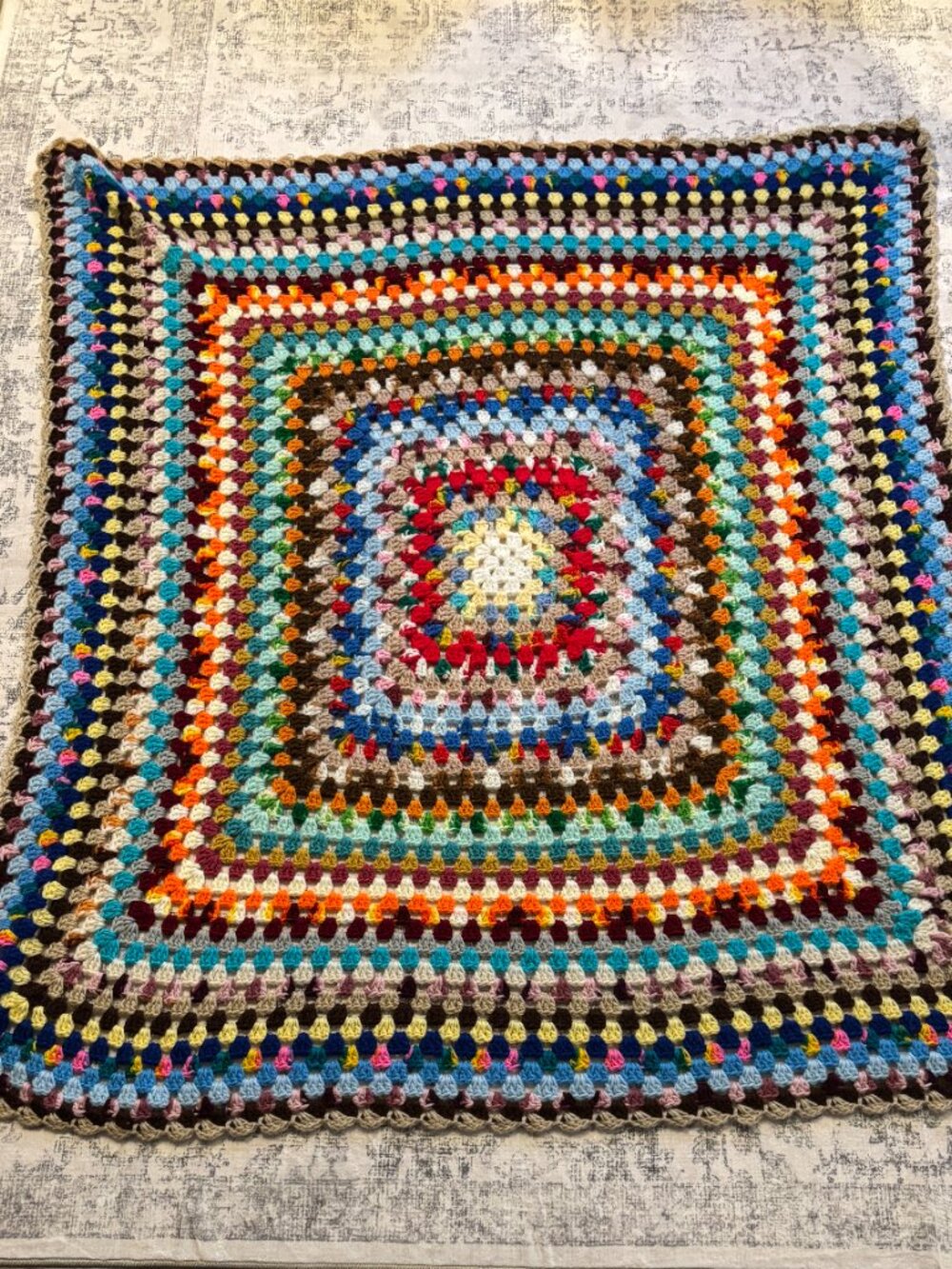 Handmade Crochet Knit Colourful Lap Blanket